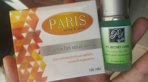 paris white & acne และ revitalize gel